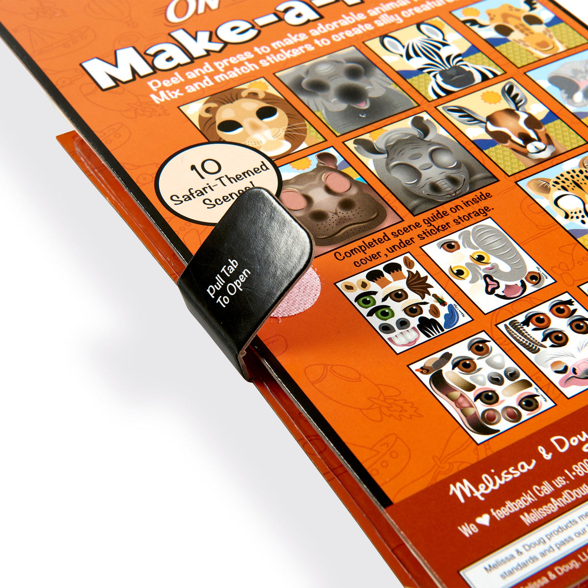 Educational Make-a-Face Safari Reusable Sticker Pad On the Go Travel Activity