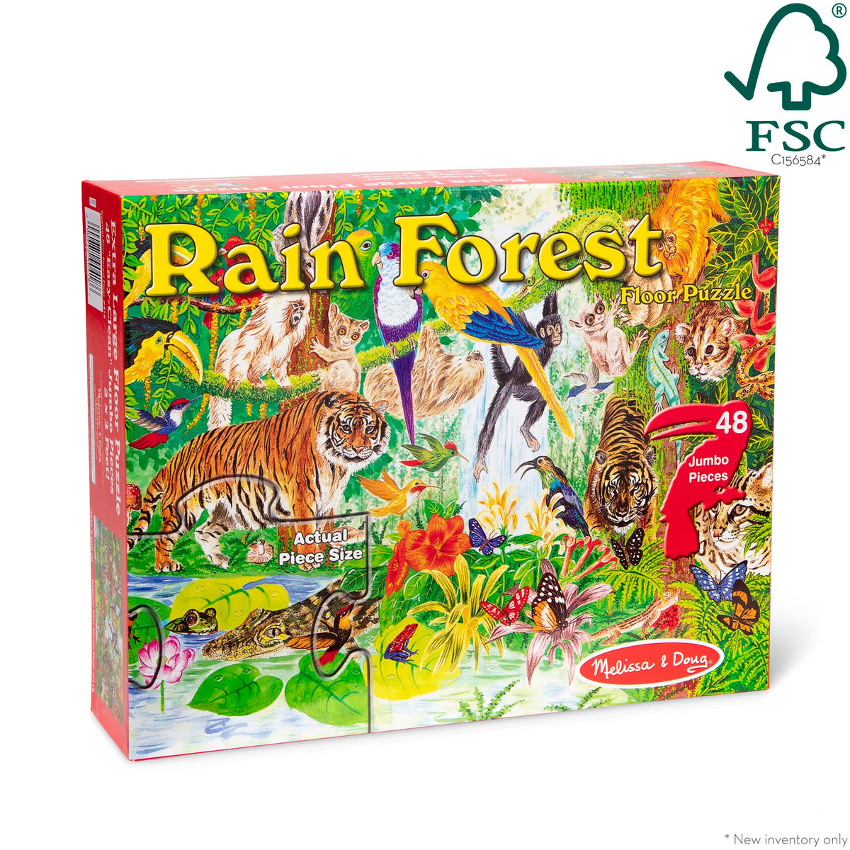 Educational Rainforest Floor Puzzle - 48 Pieces