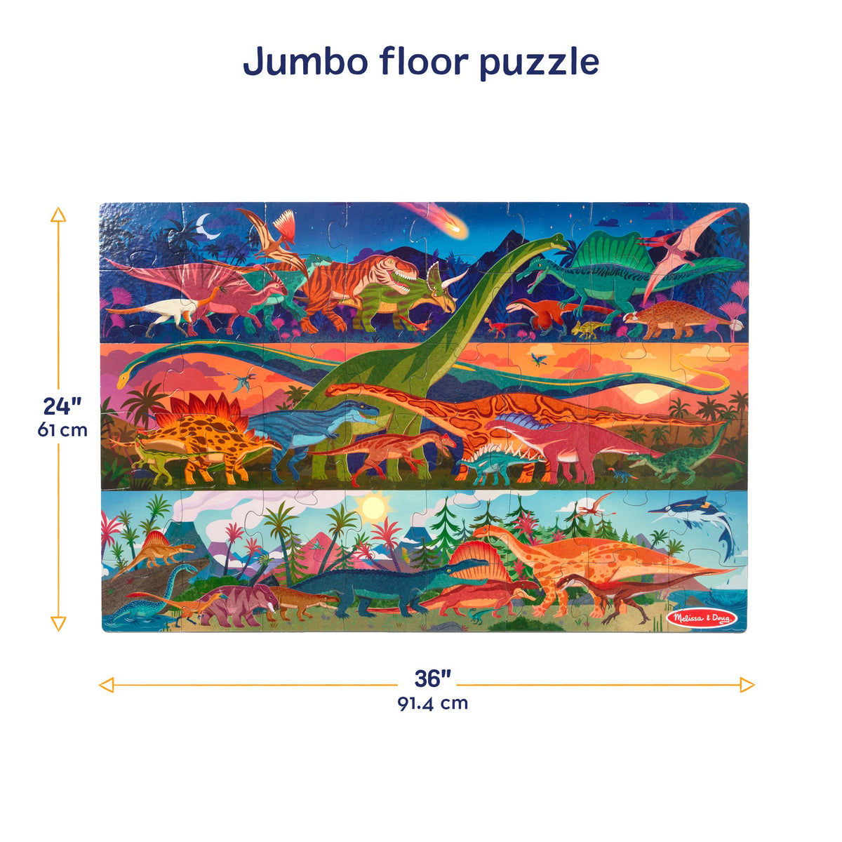 Educational Dinosaur Floor Puzzle - 48 Pieces