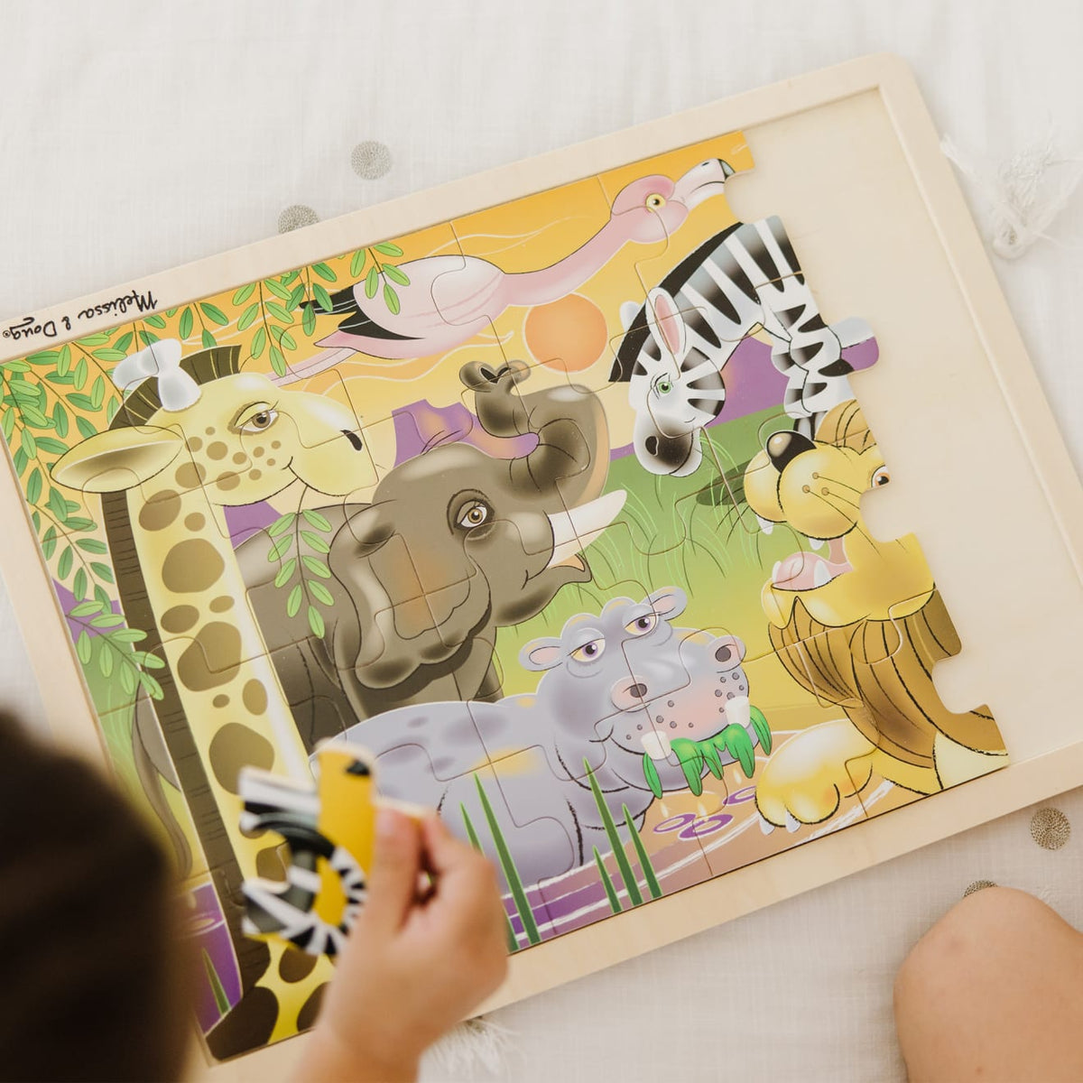 Educational African Plains Wooden Jigsaw Puzzle - 24 Pieces