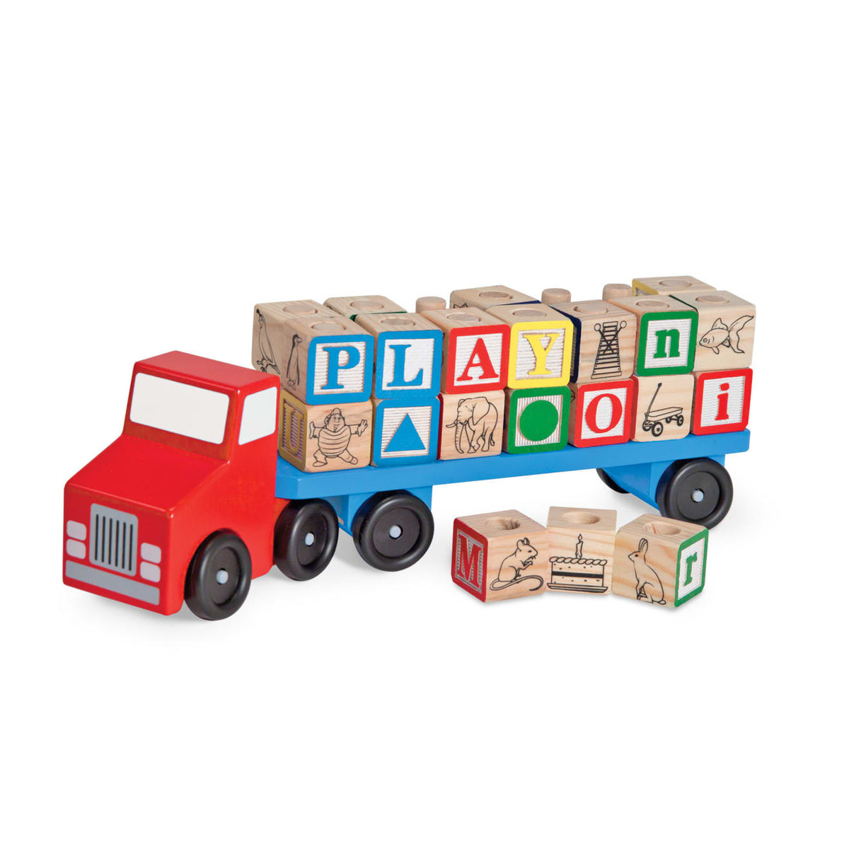 Educational Alphabet Blocks Wooden Truck