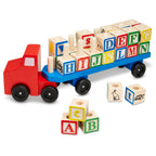 Educational Alphabet Blocks Wooden Truck