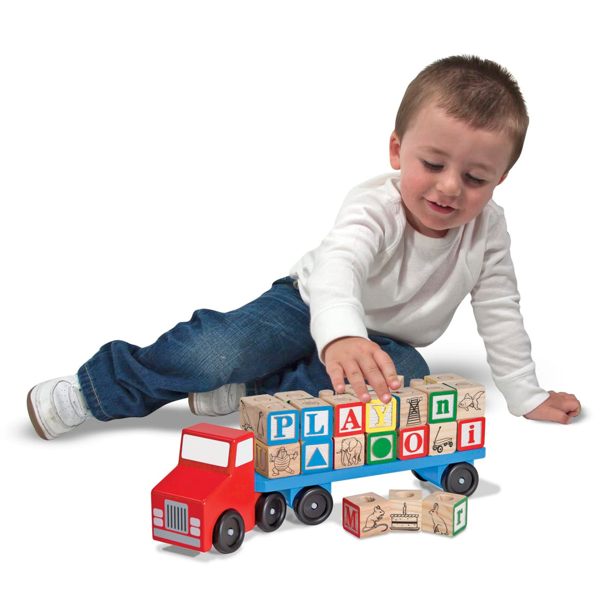 Educational Alphabet Blocks Wooden Truck