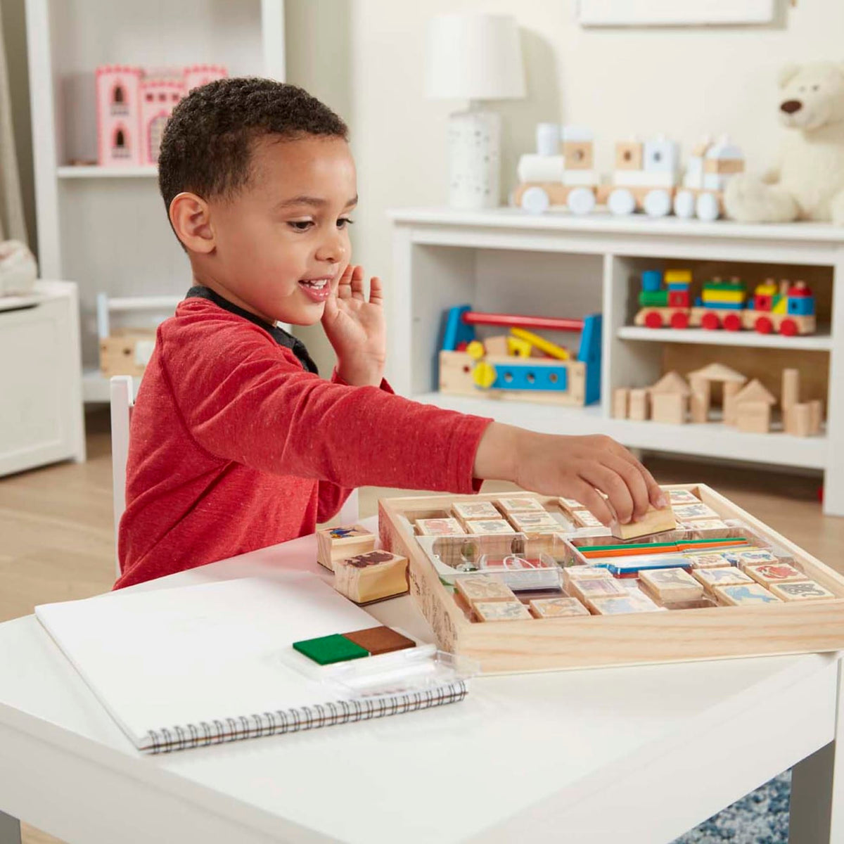 Educational Deluxe Wooden Stamp Set - Animals