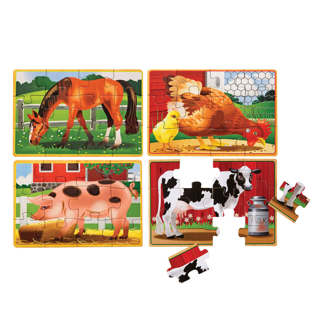 Educational Farm Animals Jigsaw Puzzles in a Box