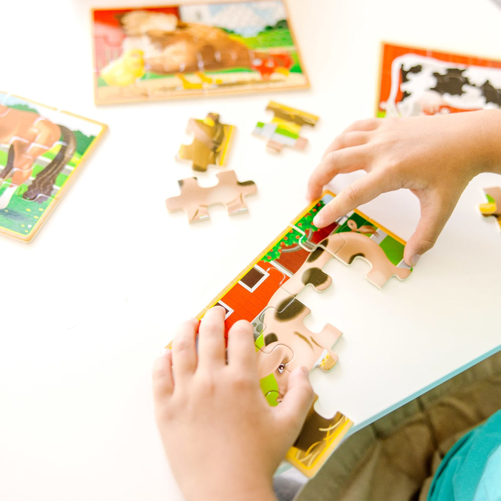 Educational Farm Animals Jigsaw Puzzles in a Box