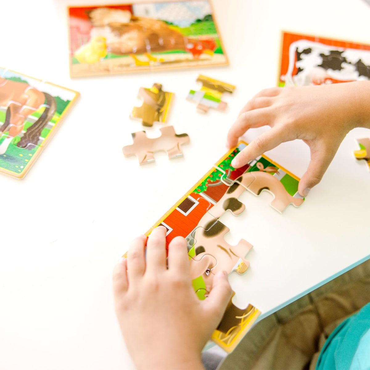 Educational Farm Animals Jigsaw Puzzles in a Box