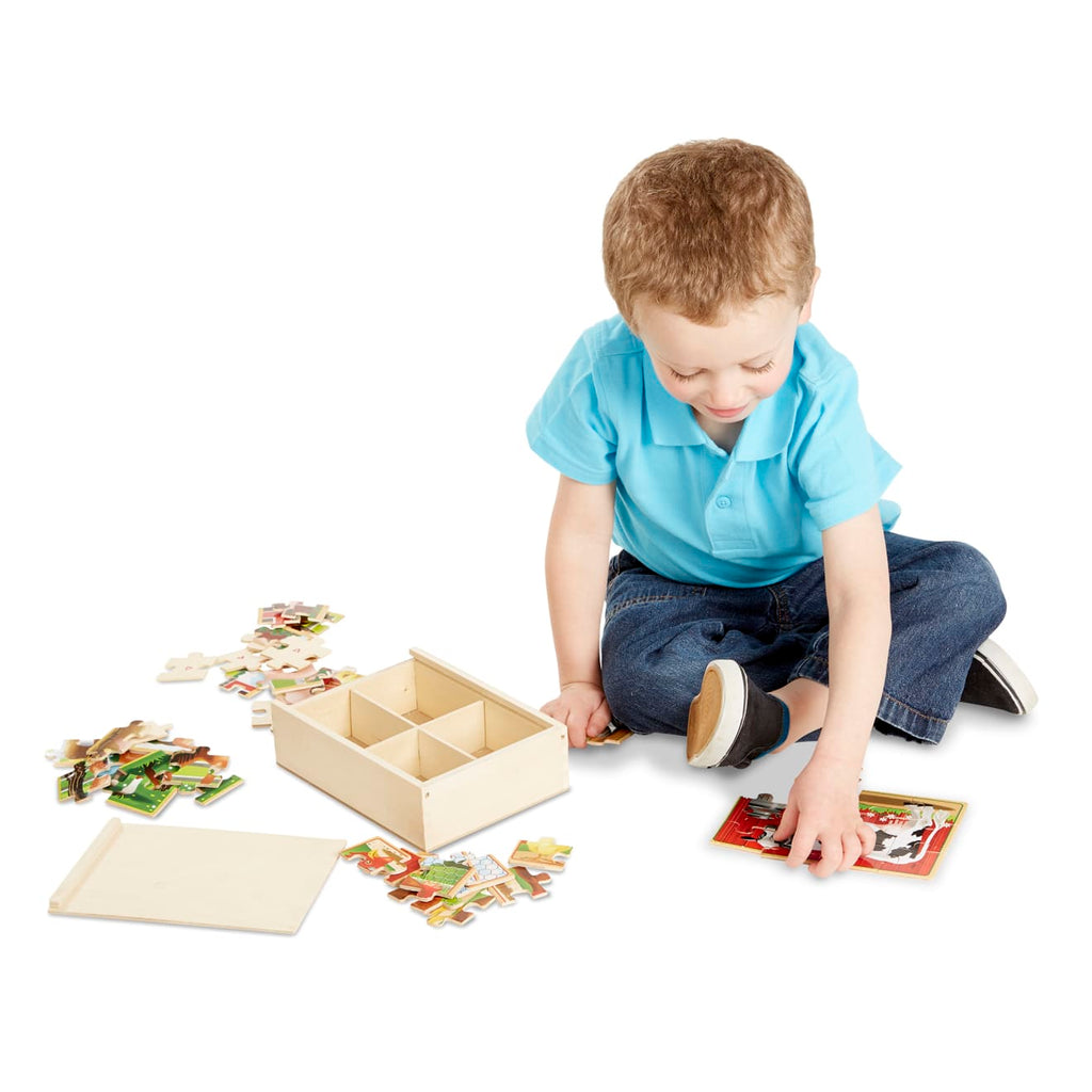 Educational Farm Animals Jigsaw Puzzles in a Box