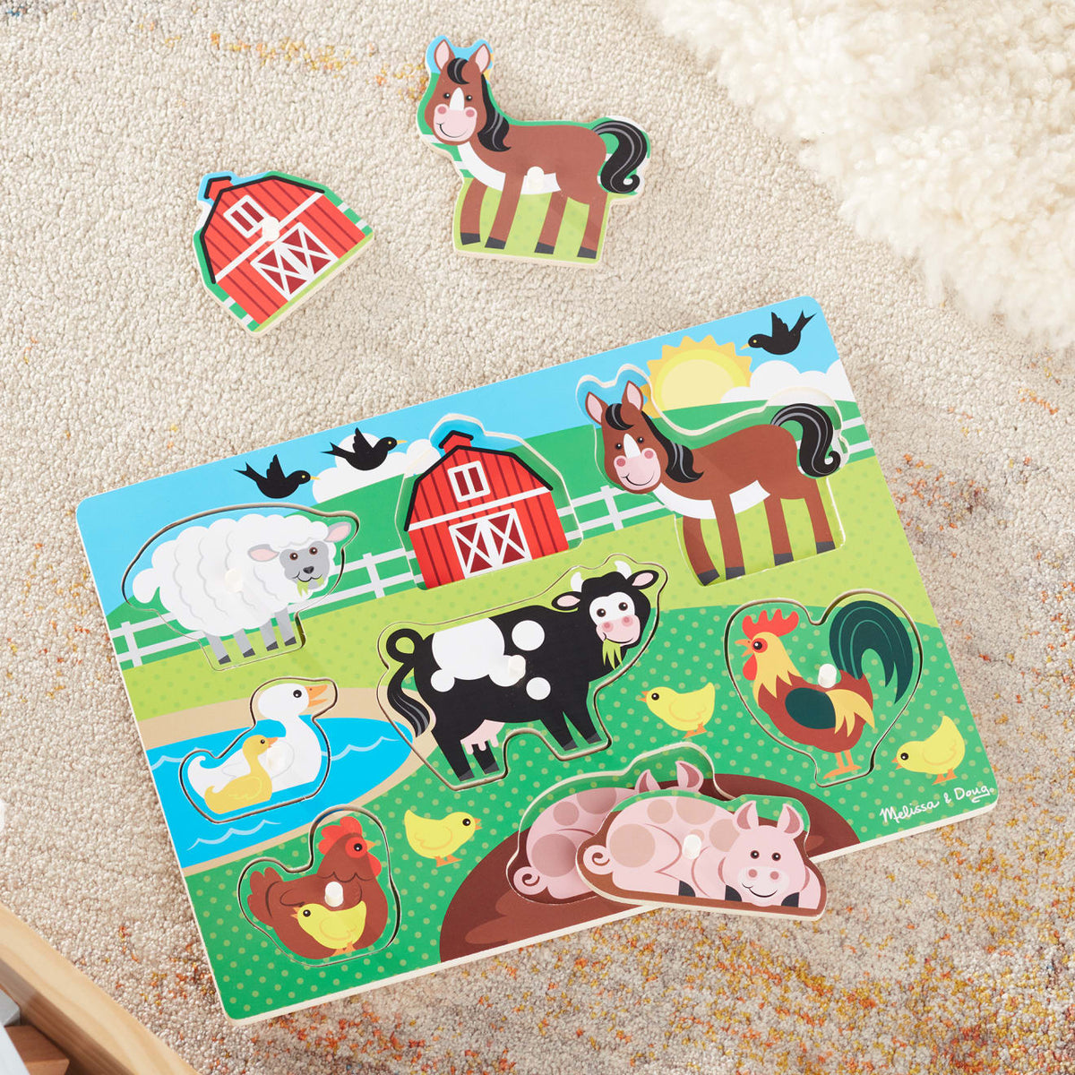 Educational Farm Peg Puzzle - 8 pieces