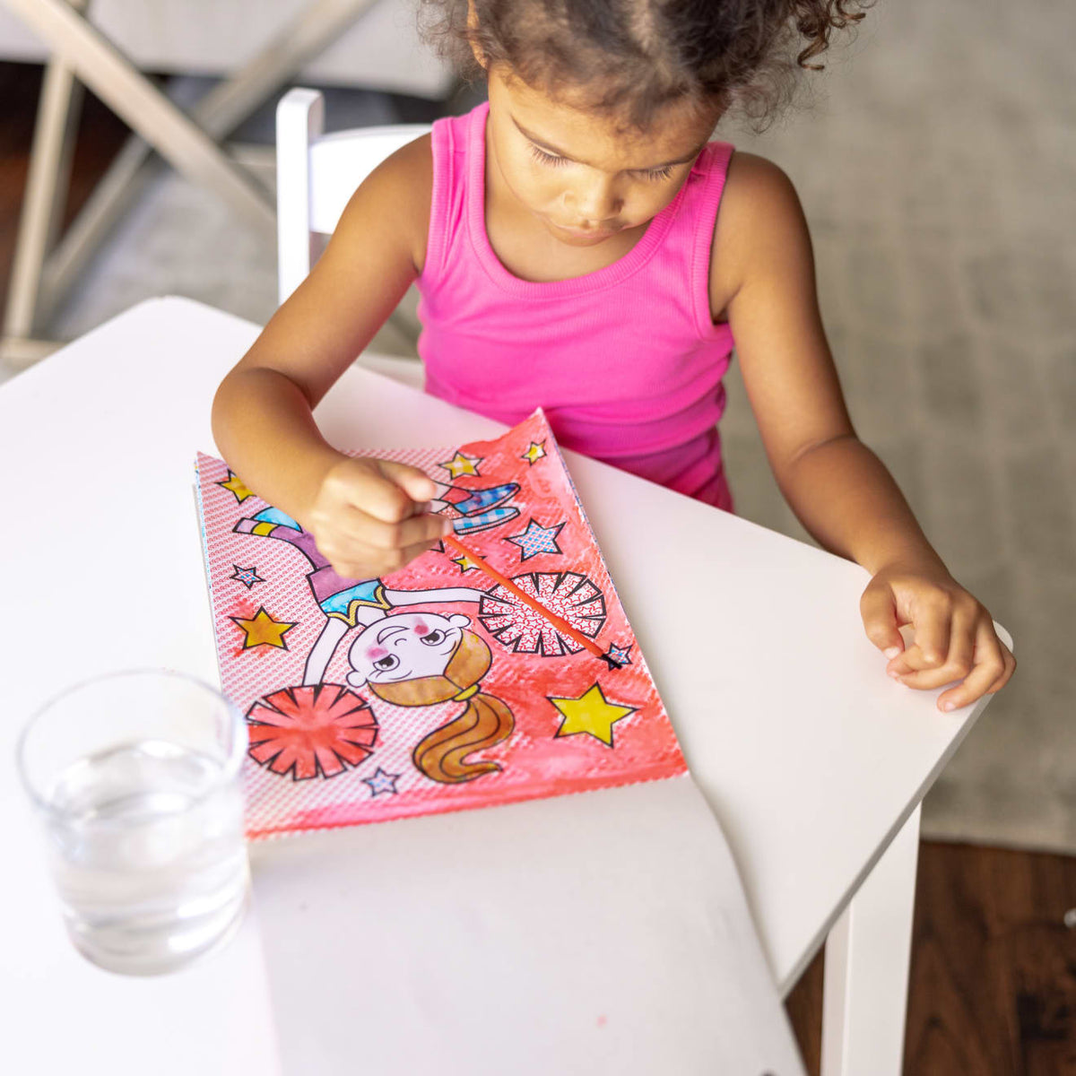 Educational My First Paint With Water Kids Art Pad With Paintbrush - Cheerleaders Flowers Fairies and More