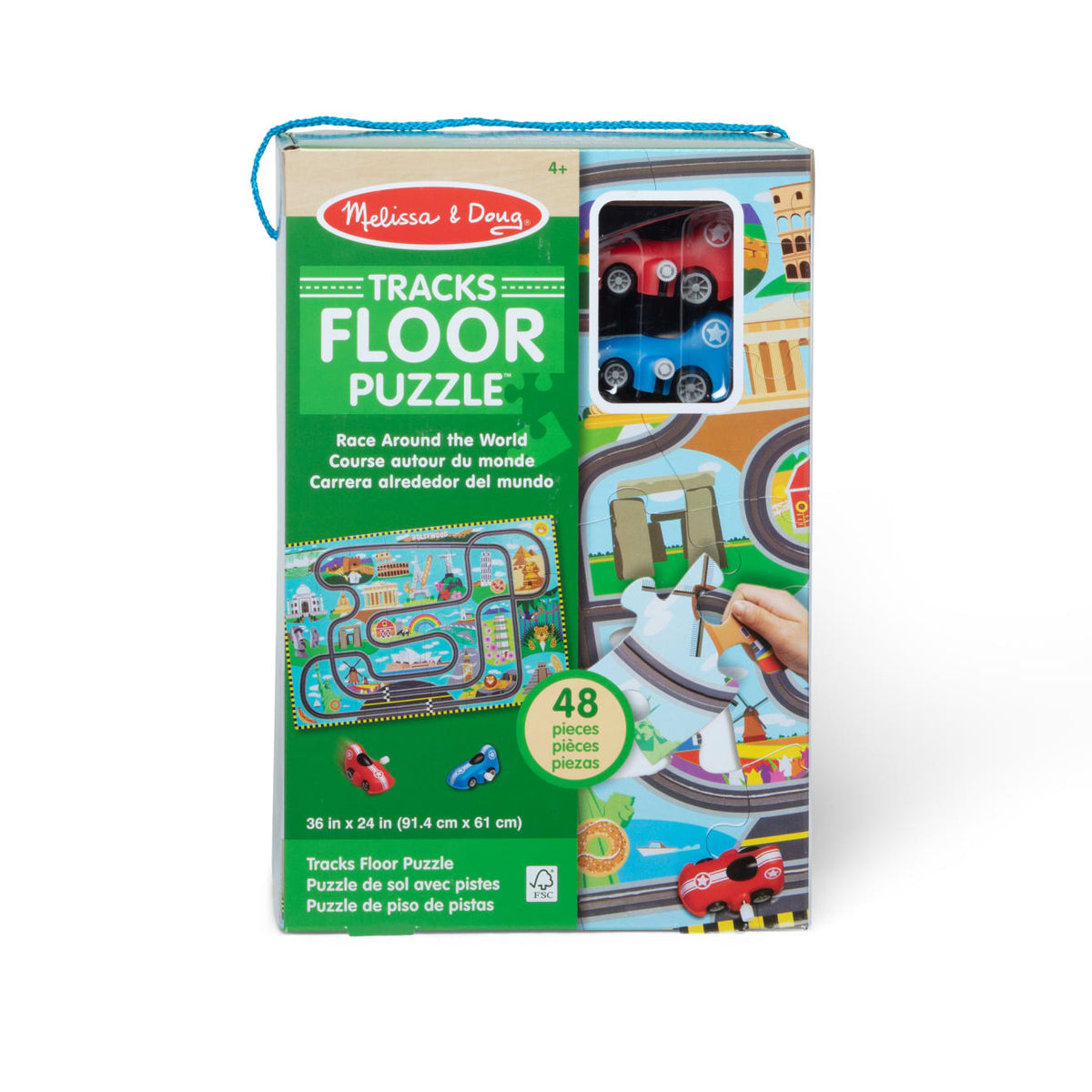 Educational Race Around the World Tracks Floor Puzzle - 48 Pieces