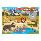 Educational Safari Peg Puzzle - 7 Pieces