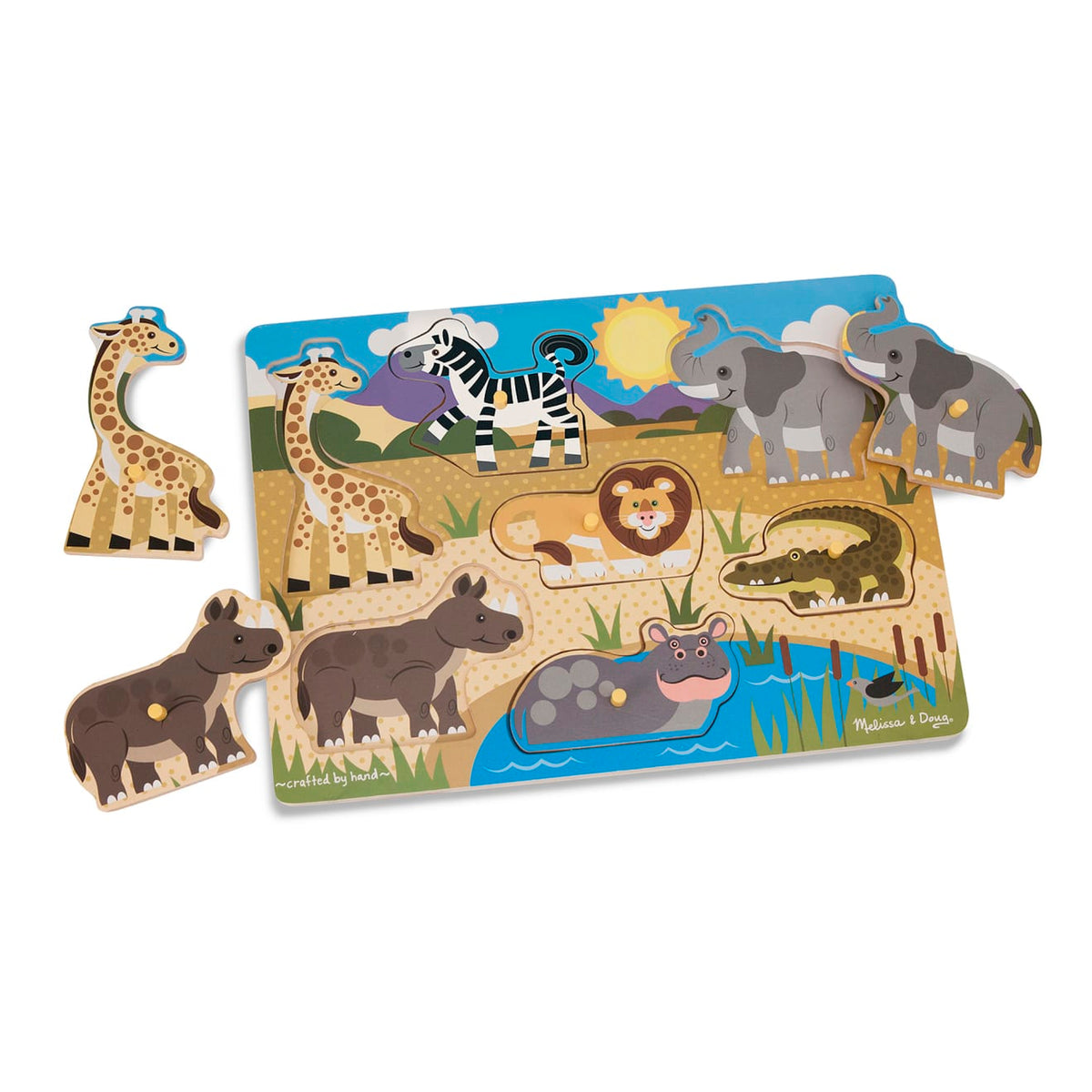 Educational Safari Peg Puzzle - 7 Pieces