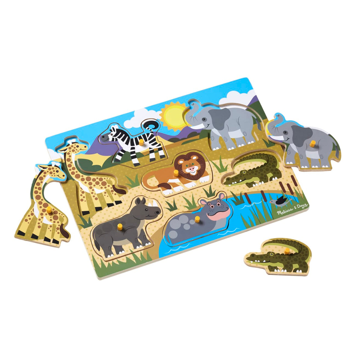 Educational Safari Peg Puzzle - 7 Pieces