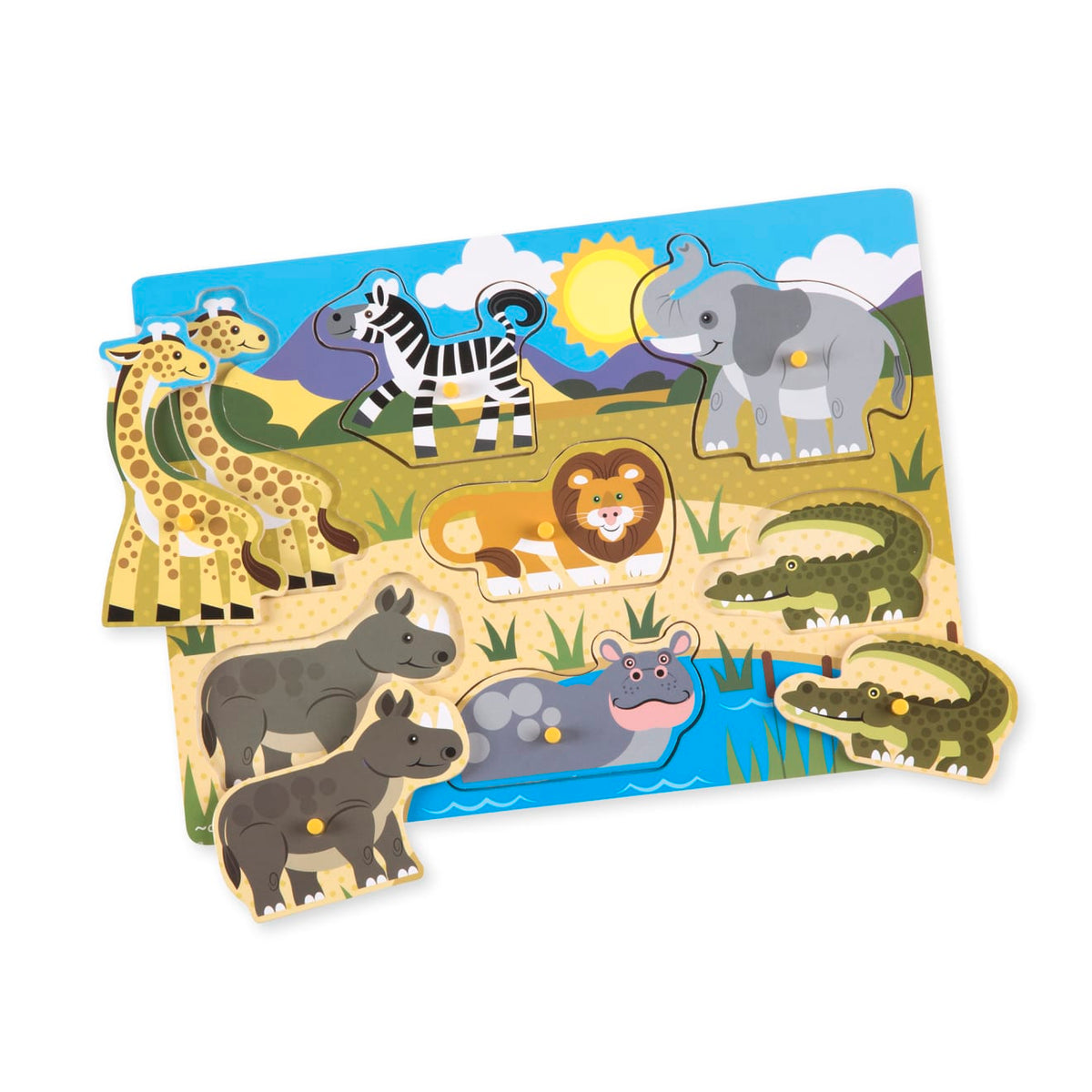 Educational Safari Peg Puzzle - 7 Pieces
