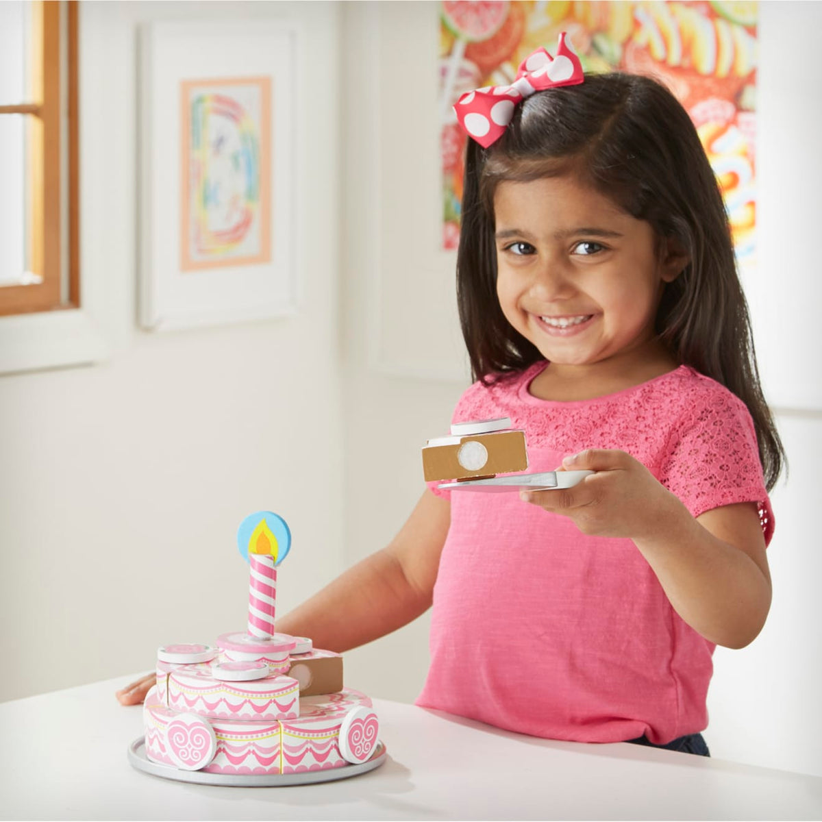 Educational Triple-Layer Party Cake - Wooden Play Food