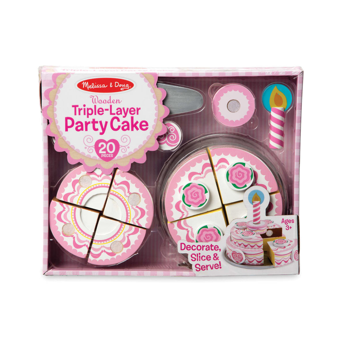 Educational Triple-Layer Party Cake - Wooden Play Food