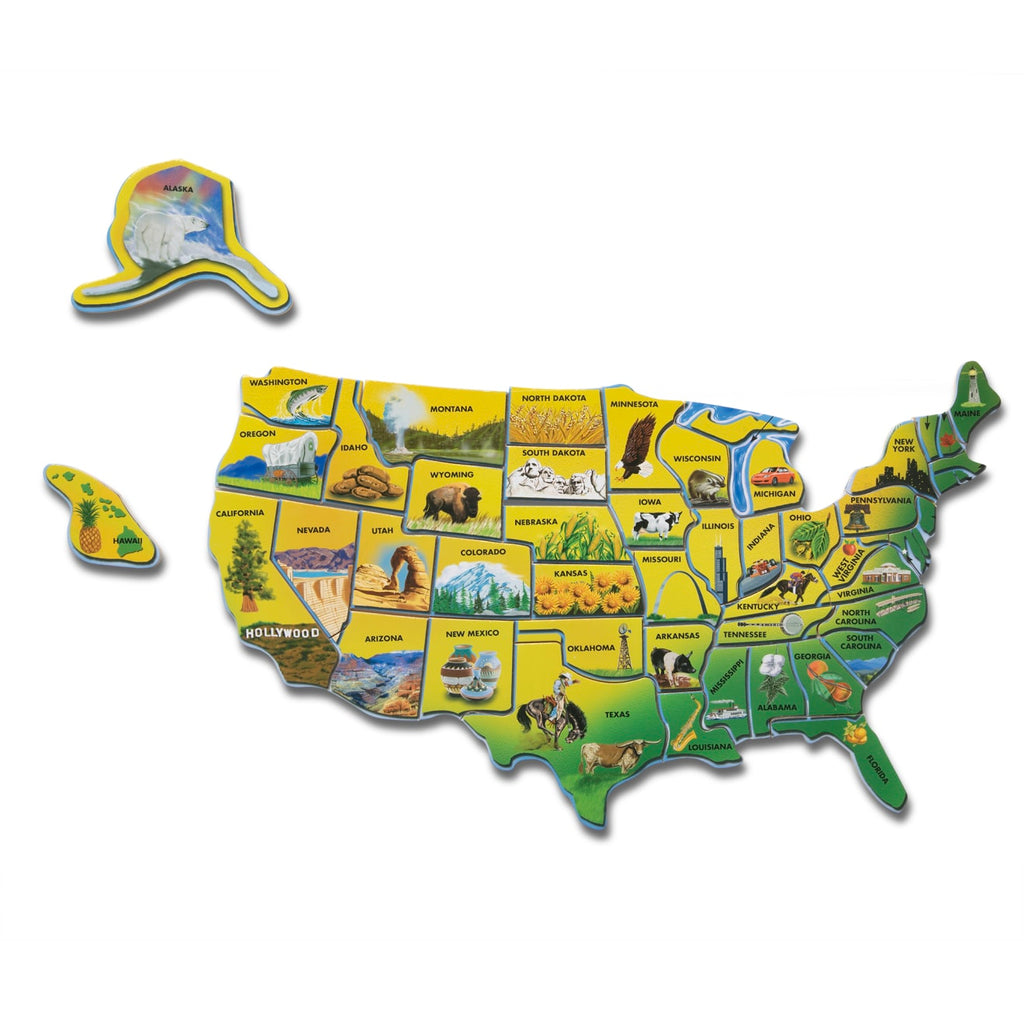 Educational U.S.A. Map Wooden Puzzle