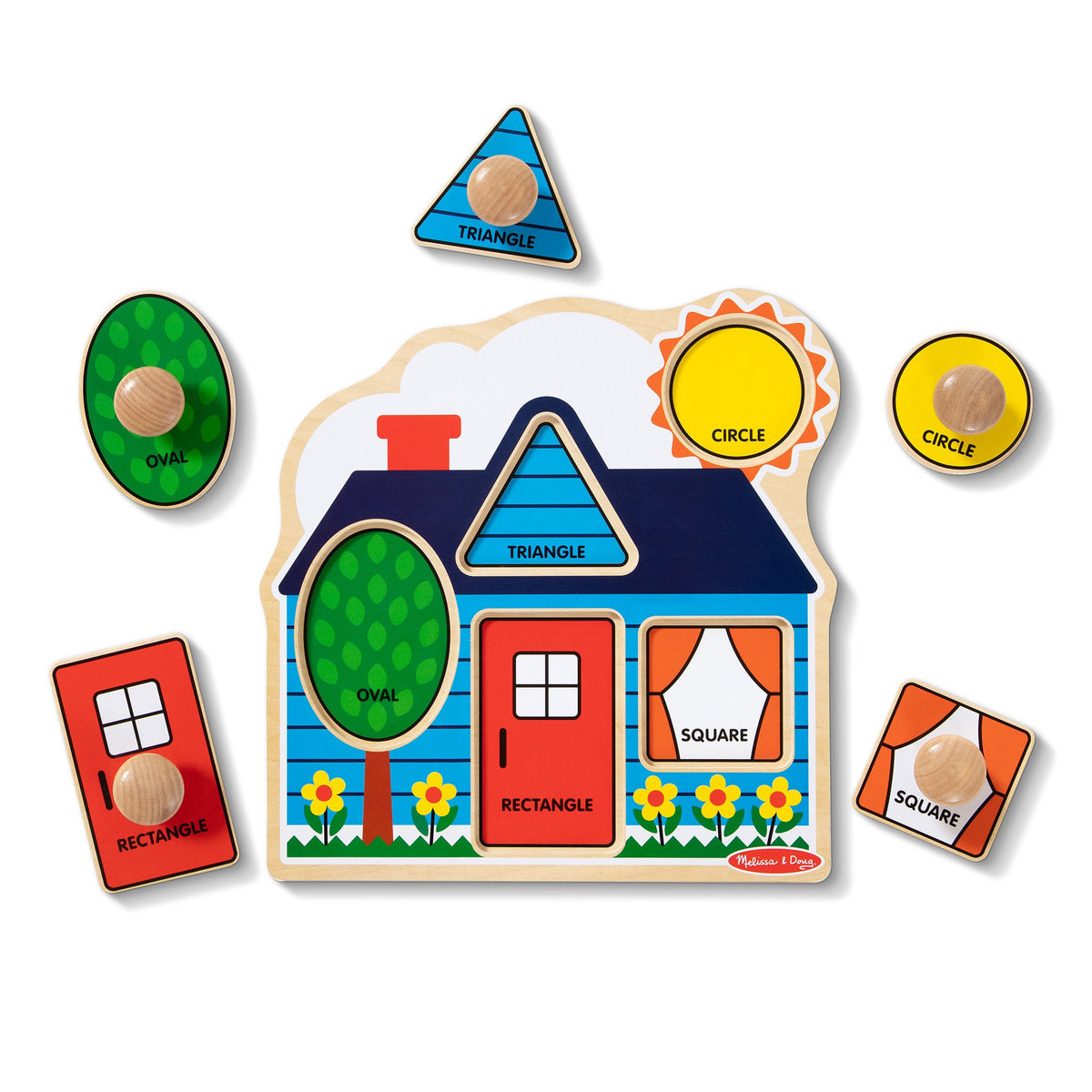 Educational First Shapes Jumbo Peg Puzzle - 5 Pieces