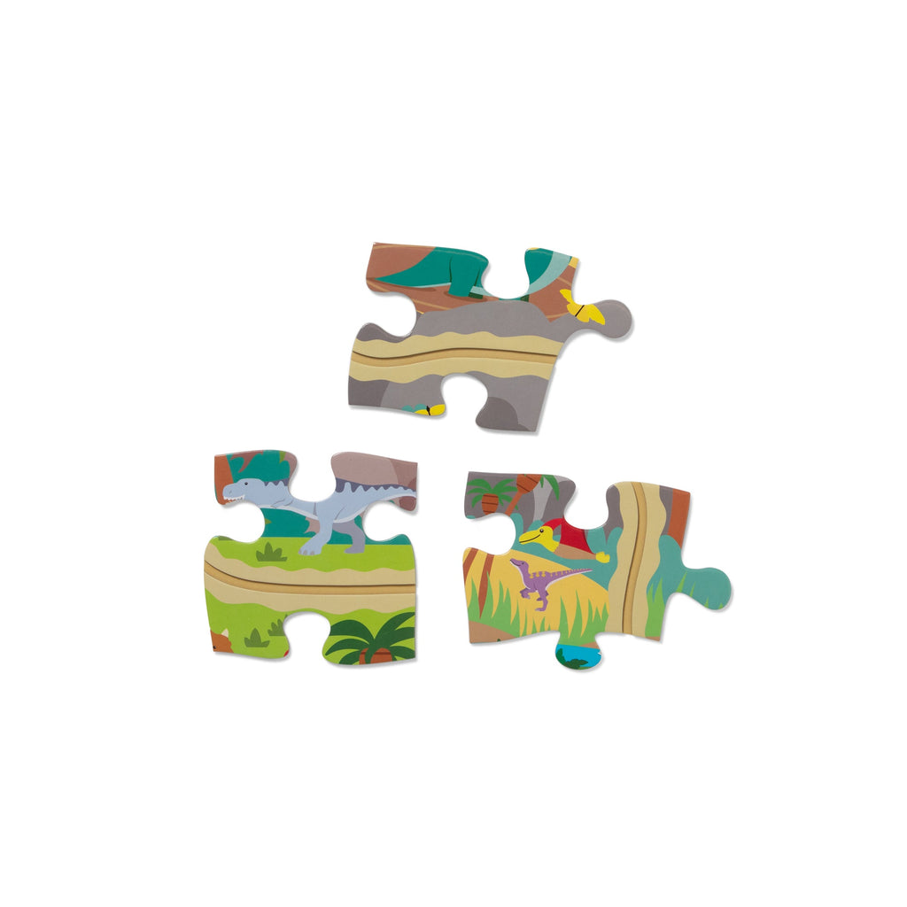 Educational Dinosaur Adventure Tracks Floor Puzzle 48 Pieces 2 Wind-Up Dinosaurs