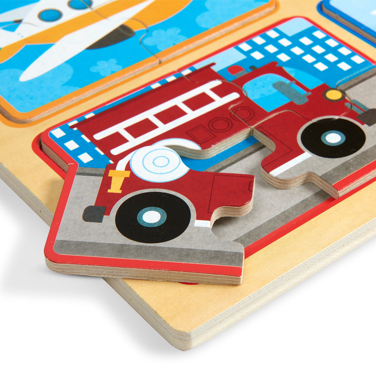 Educational Natural Play Wooden Puzzle Ready Set Go