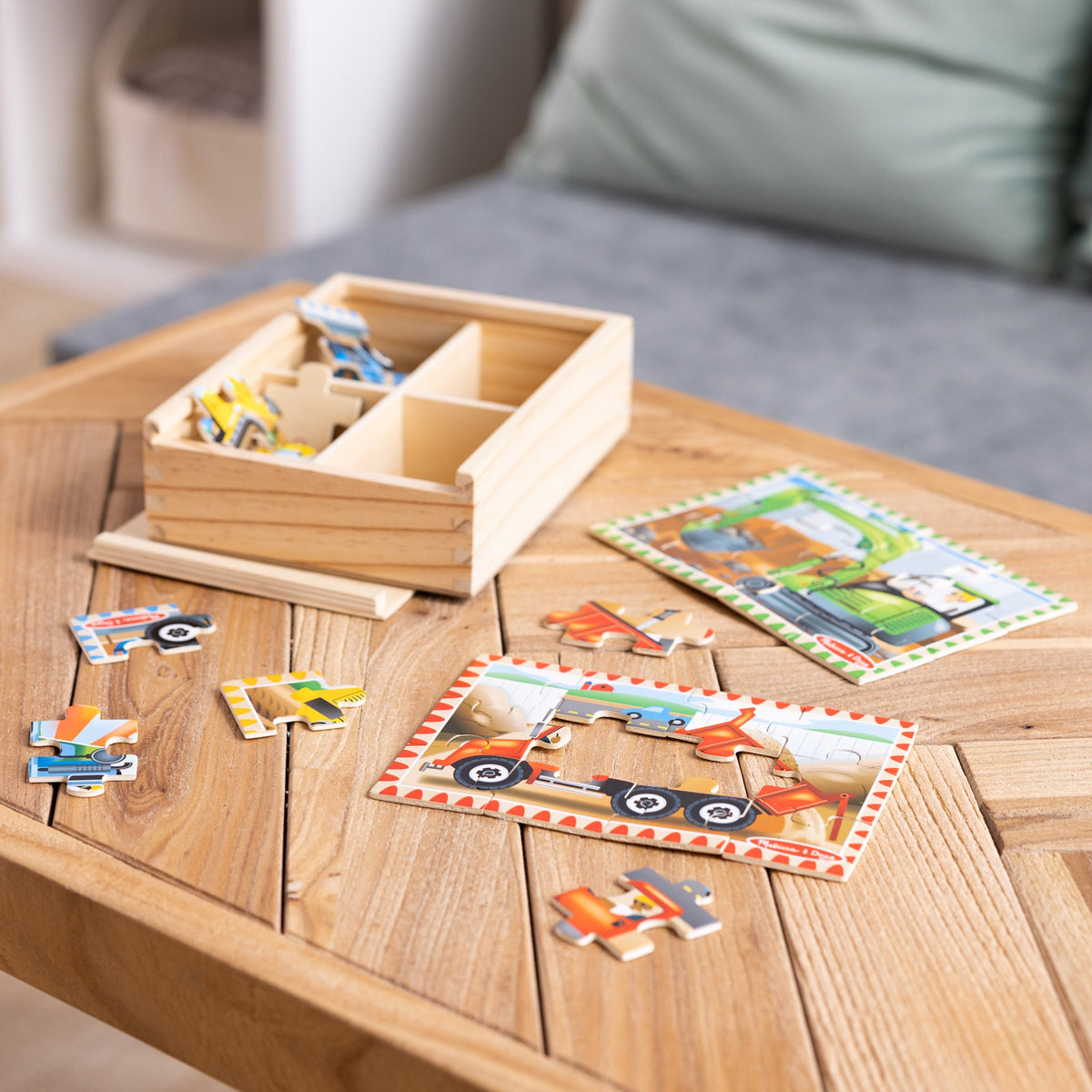 Educational Wooden Jigsaw Puzzles in a Box - Construction