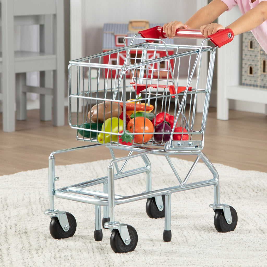 Educational Metal Grocery Shopping Cart Toy
