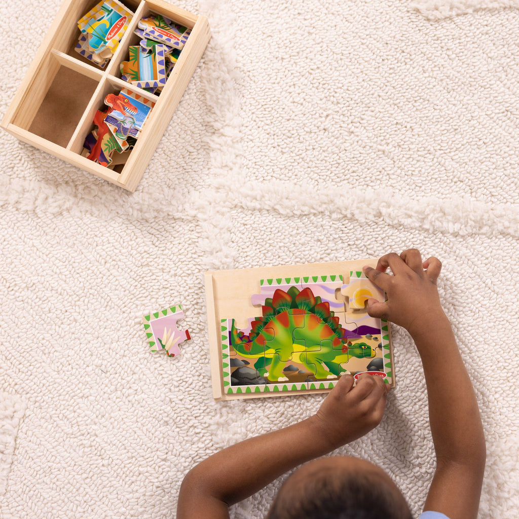 Educational Wooden Jigsaw Puzzles in a Box - Dinosaurs