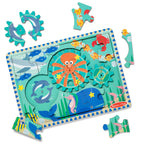 Educational Wooden Underwater Gear Puzzle 18 Pieces