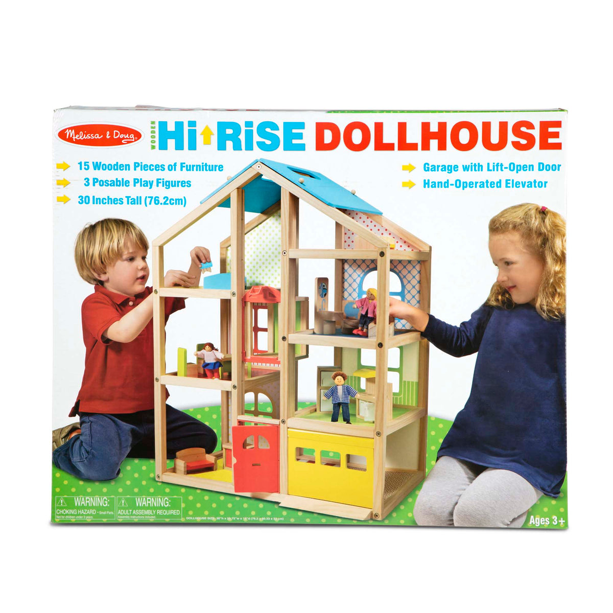 Educational Wooden Hi-Rise Dollhouse