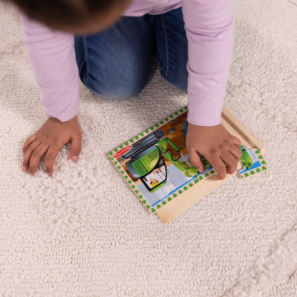 Educational Wooden Jigsaw Puzzles in a Box - Construction