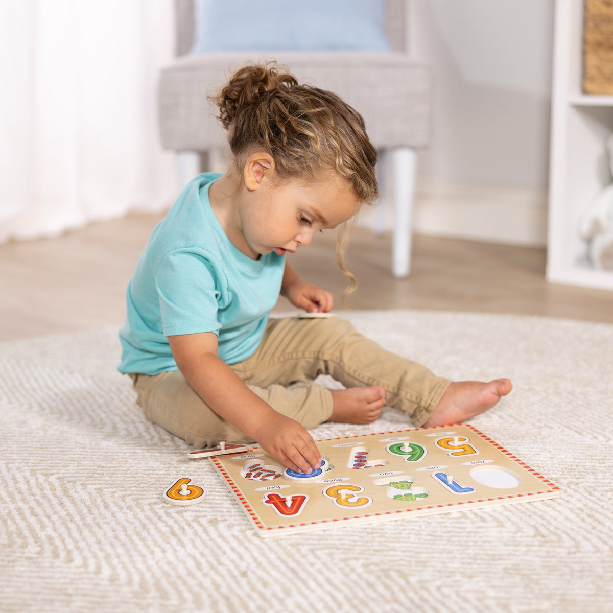 Educational Lift & See Numbers Peg Puzzle - 10 Pieces