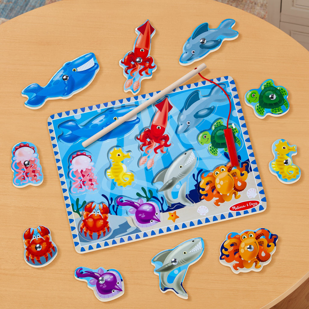 Educational Fishing Magnetic Puzzle Game - 10 Pieces