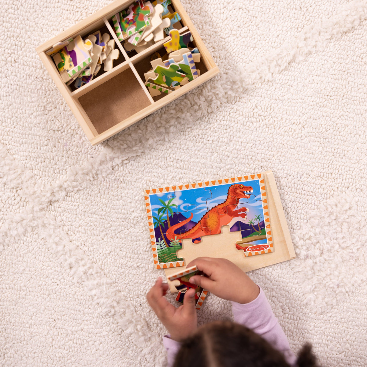 Educational Wooden Jigsaw Puzzles in a Box - Dinosaurs