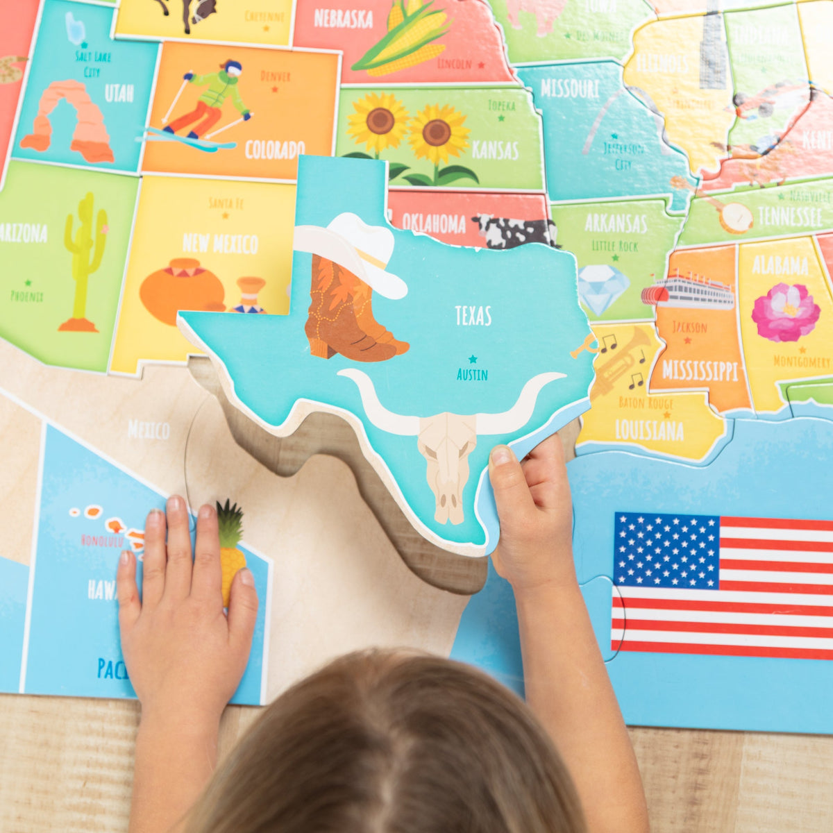 Educational Map Floor Puzzle - 51 Pieces