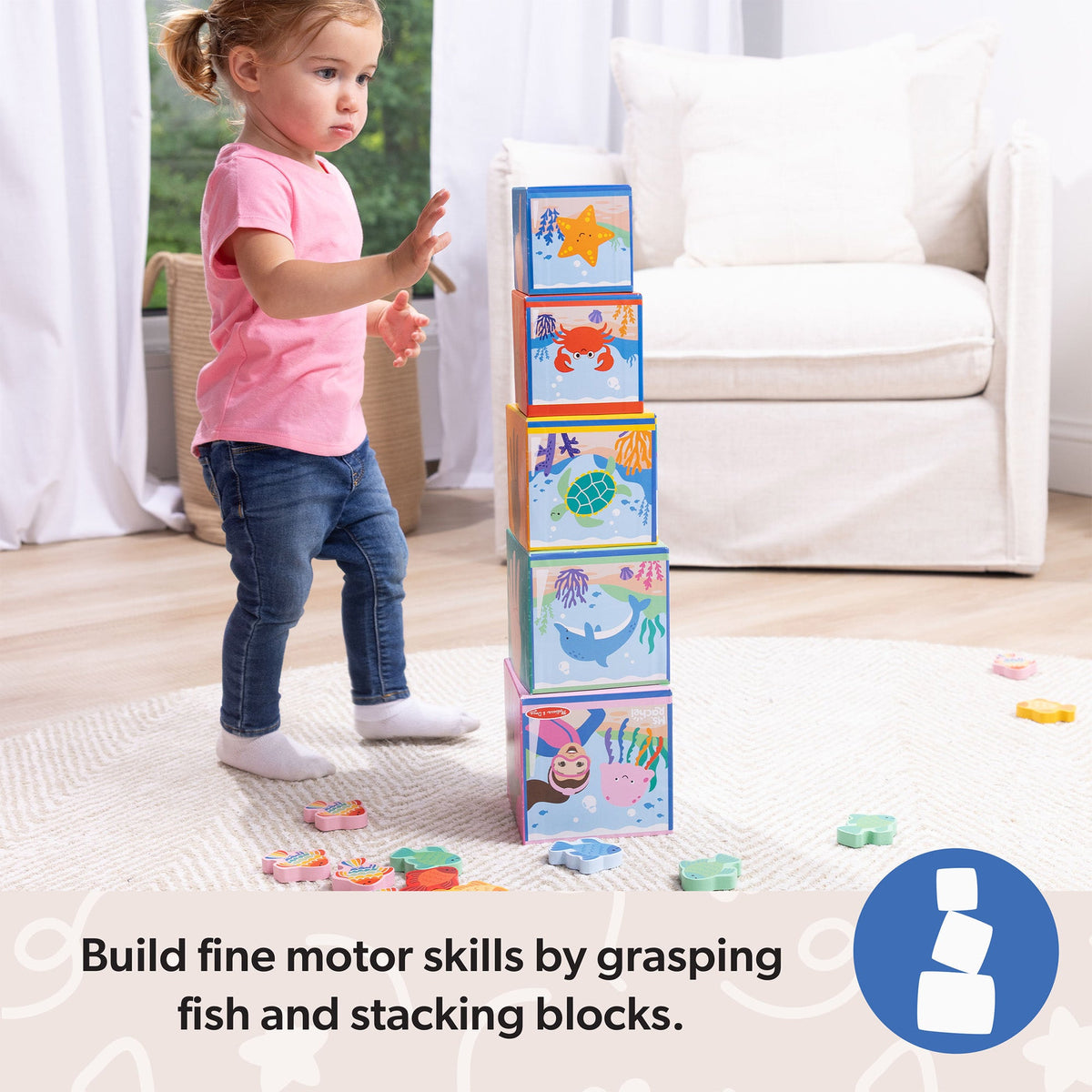 Educational Ms. Rachel Sort & Count Nesting Blocks