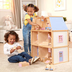 Educational Wooden Multi-Level Dollhouse