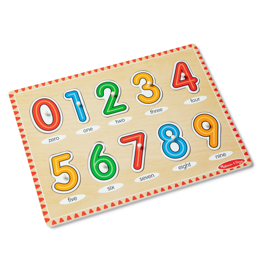 Educational Lift & See Numbers Peg Puzzle - 10 Pieces
