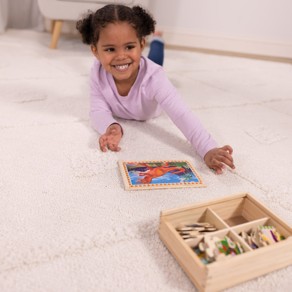 Educational Wooden Jigsaw Puzzles in a Box - Dinosaurs