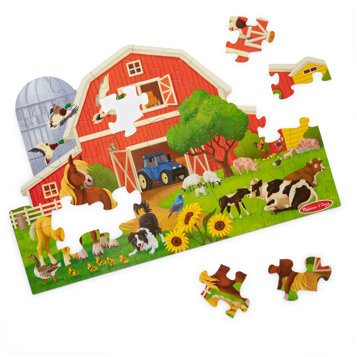 Educational Busy Barn Shaped Floor Puzzle - 32 Pieces