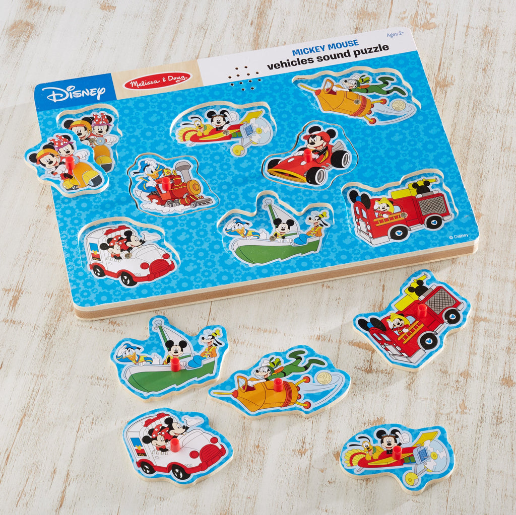 Educational Disney Mickey Mouse & Friends Vehicles Sound Puzzle - 8 Pieces