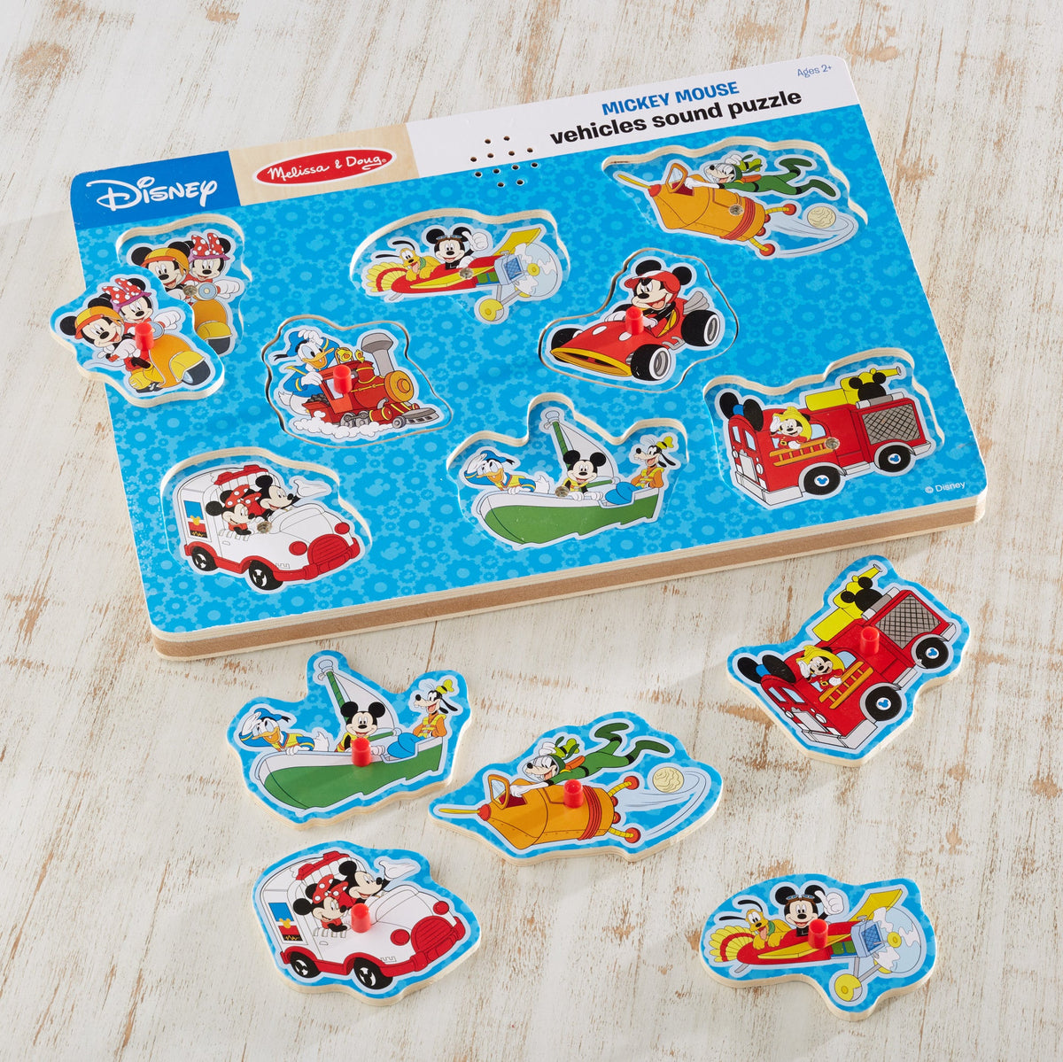 Educational Disney Mickey Mouse & Friends Vehicles Sound Puzzle - 8 Pieces