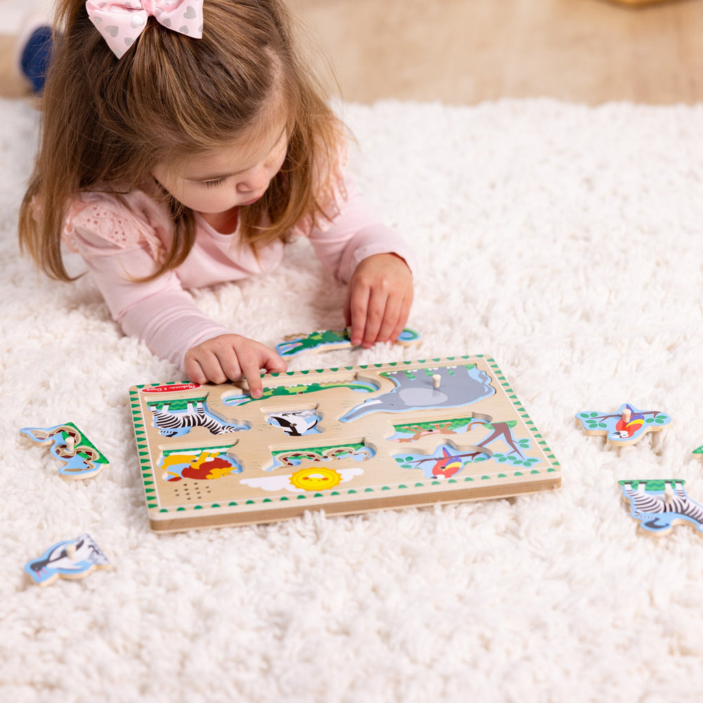 Educational Zoo Animals Sound Puzzle - 8 Pieces