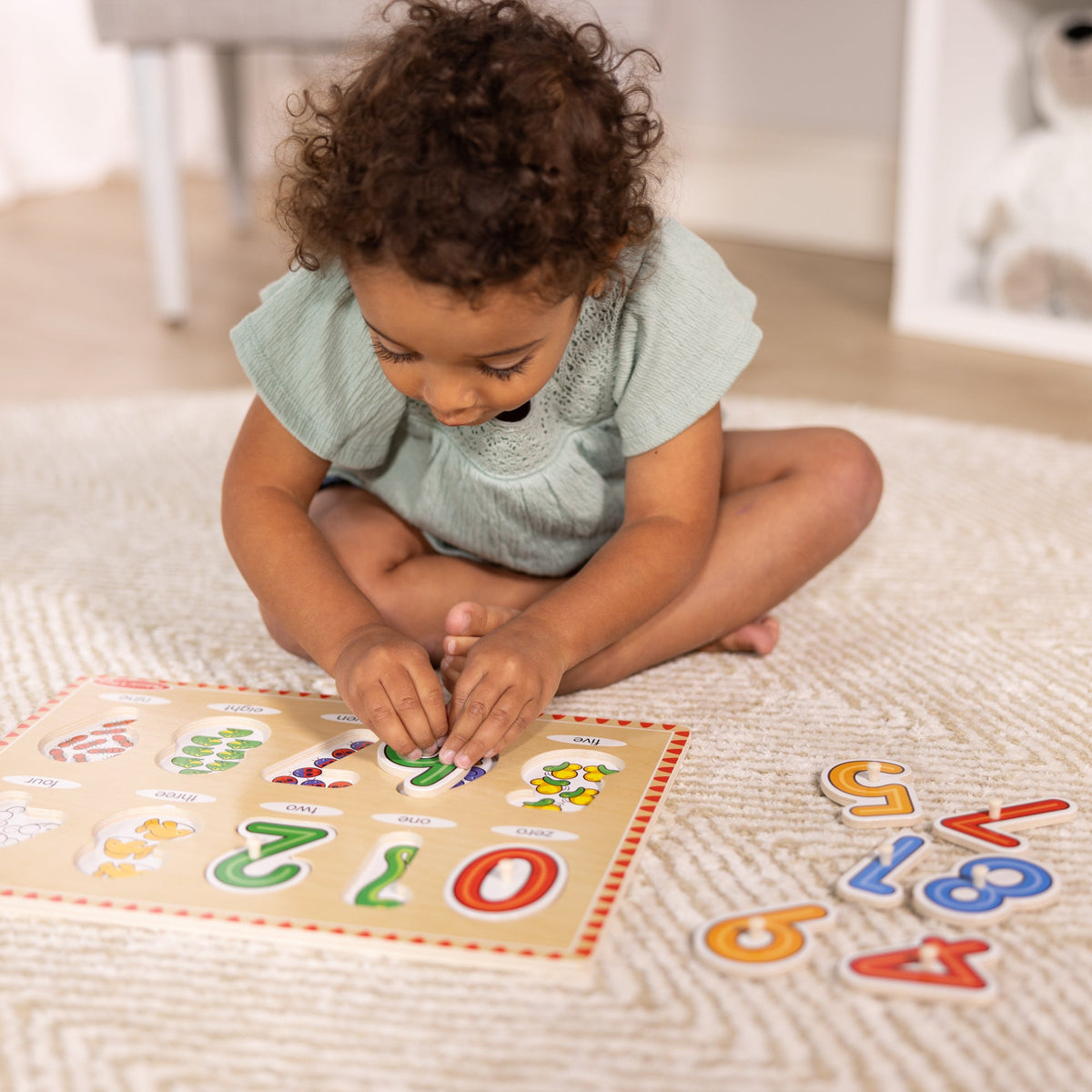 Educational Lift & See Numbers Peg Puzzle - 10 Pieces