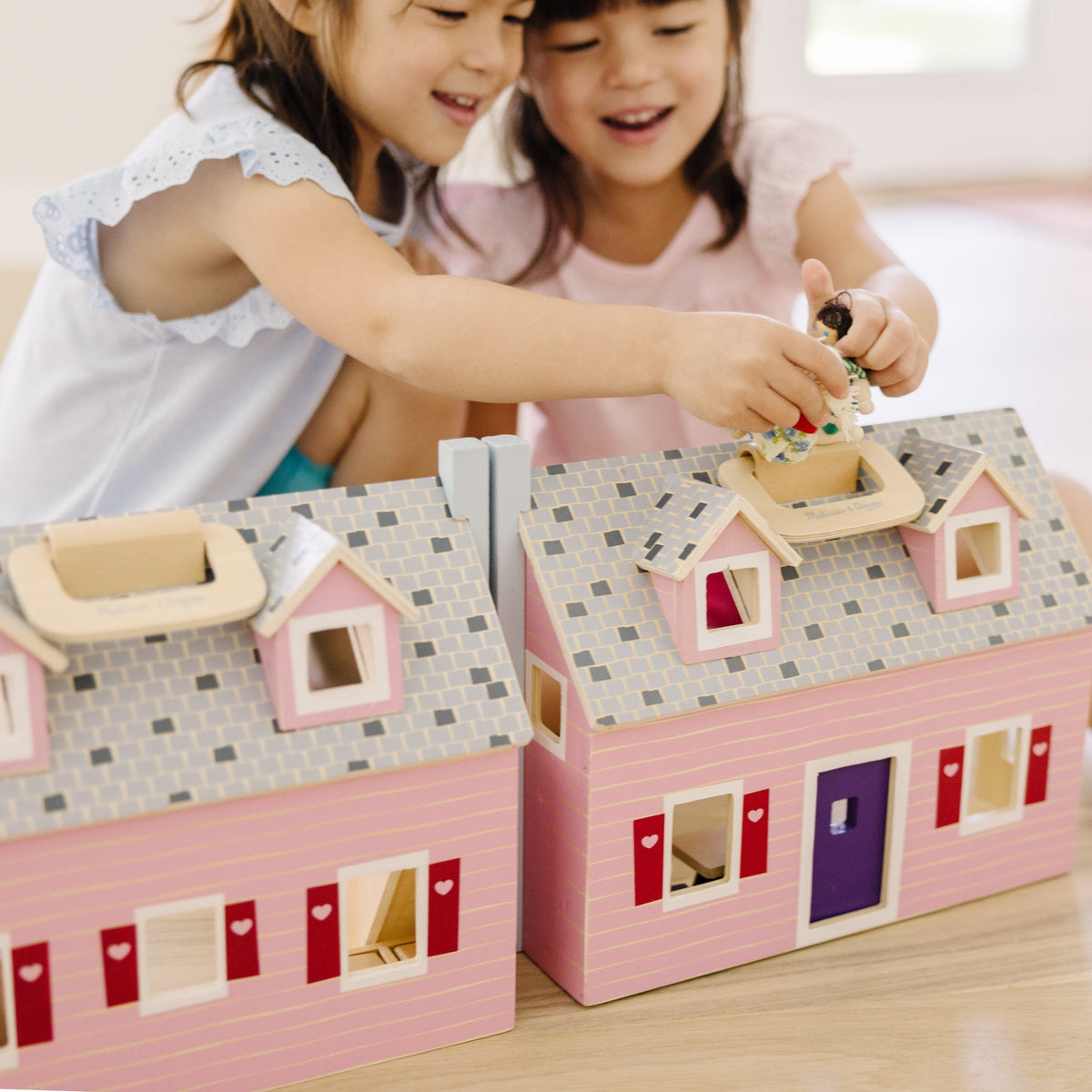 Educational Wooden Fold & Go Dollhouse