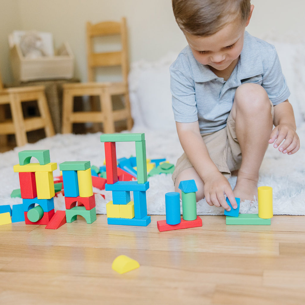 Educational 100-Piece Wood Blocks Set