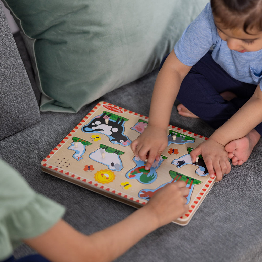 Educational Wooden Sound Puzzle 2-Pack Farm Animals Vehicles