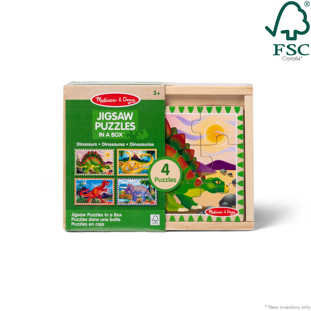 Educational Wooden Jigsaw Puzzles in a Box - Dinosaurs