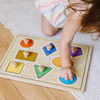Educational Geometric Shapes Deluxe Jumbo Peg Puzzle - 8 Pieces
