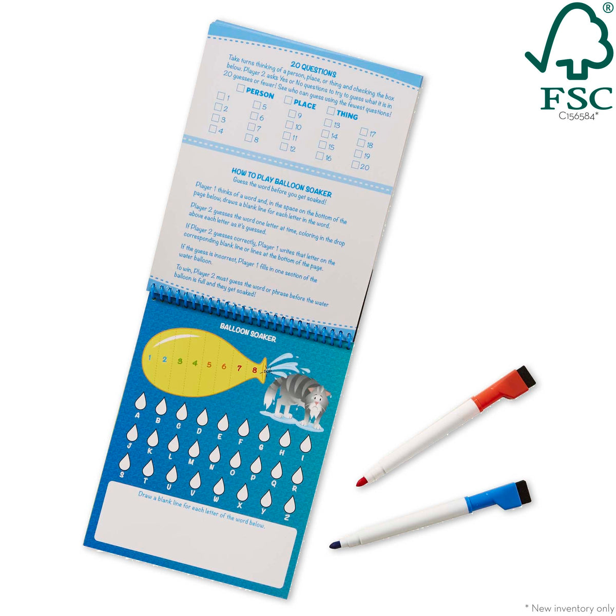 Educational Game On Wipe-Off Activity Pad - On the Go Travel Activity